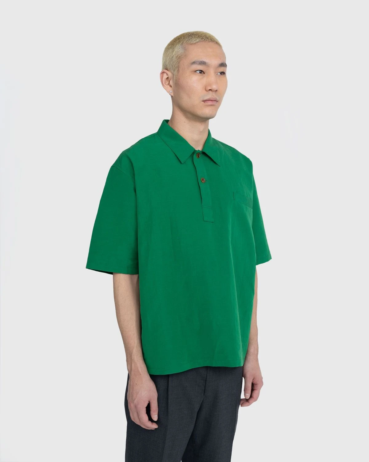 Auralee β High Density Finx Linen Weather Shirt Green - Image 4