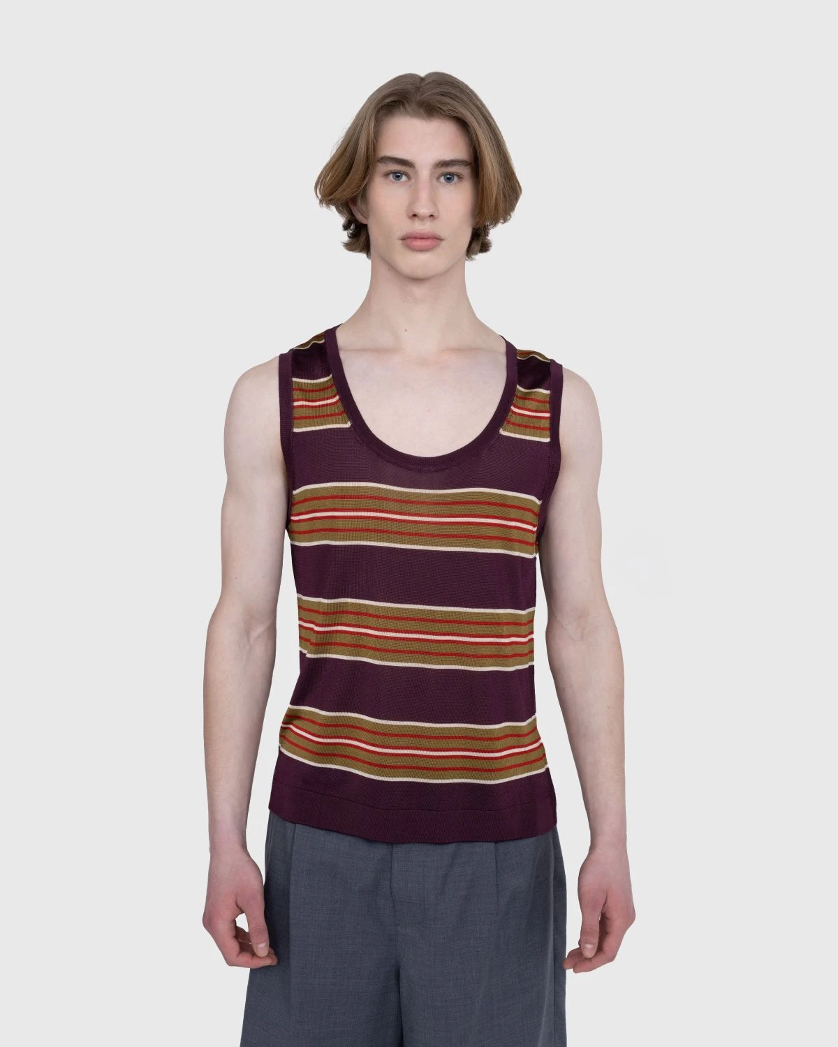 Dries Van Noten β Milenco Striped Tank Top Burgundy - Image 2