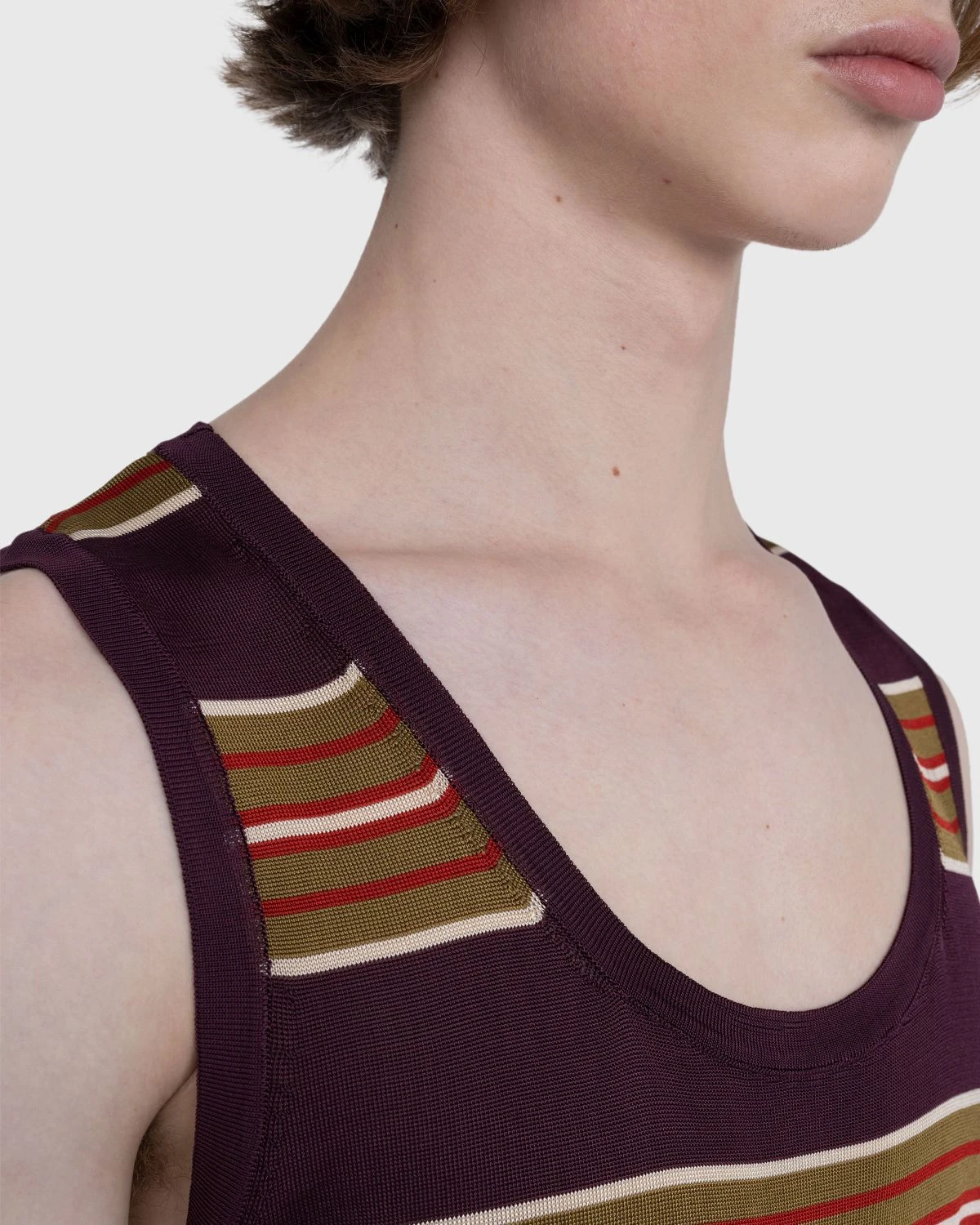 Dries Van Noten β Milenco Striped Tank Top Burgundy - Image 5