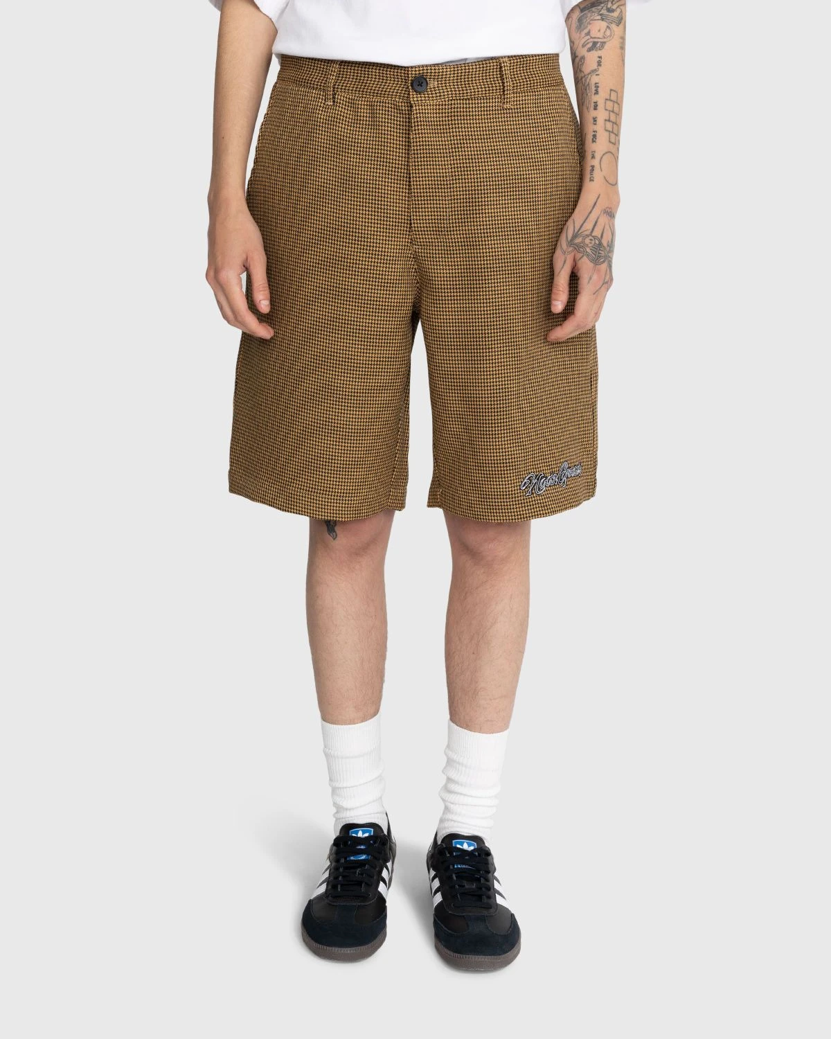 Noon Goons – Banned Houndstooth Shorts Brown - Image 2