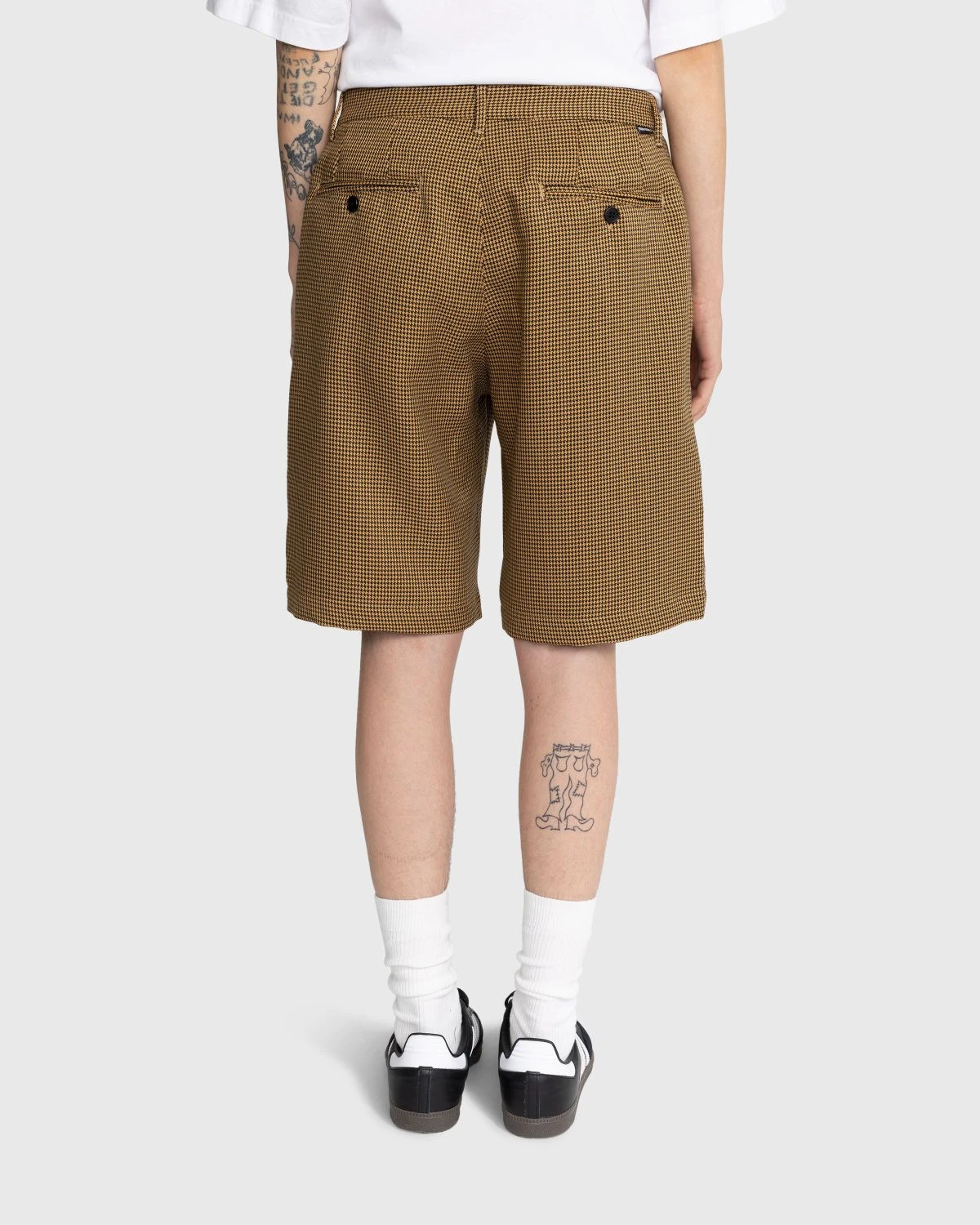 Noon Goons – Banned Houndstooth Shorts Brown - Image 3