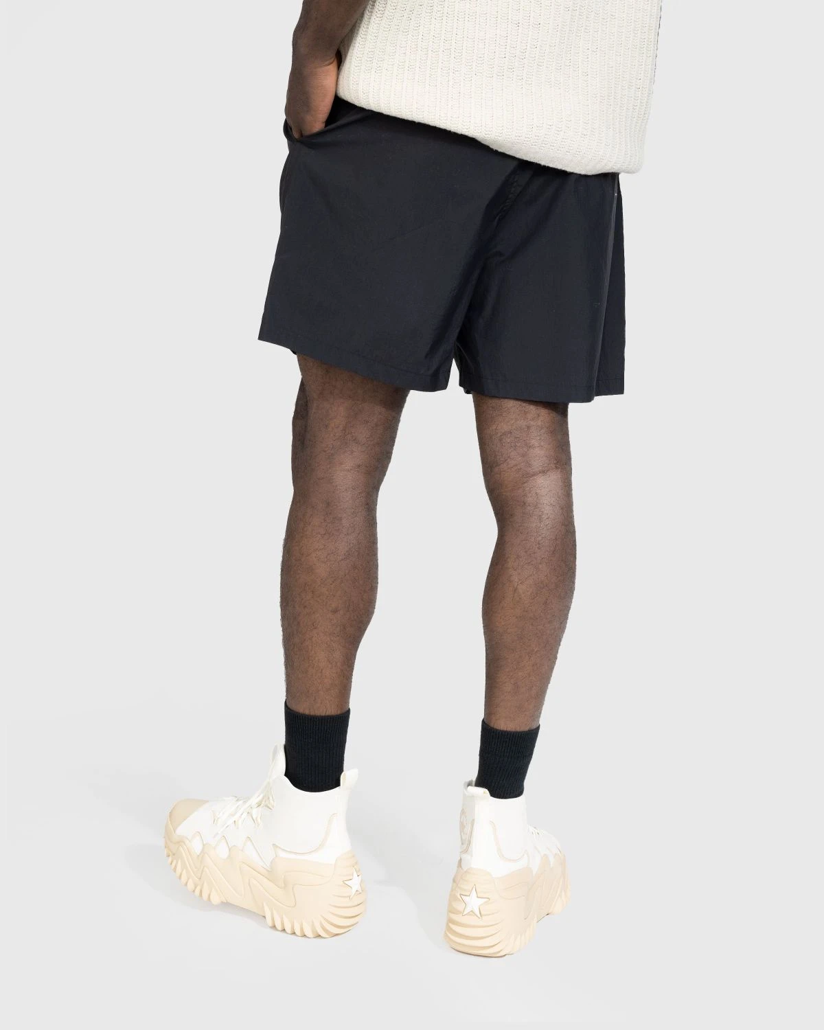 Auralee – Washed Cotton Nylon Weather Easy Shorts Black - Image 3