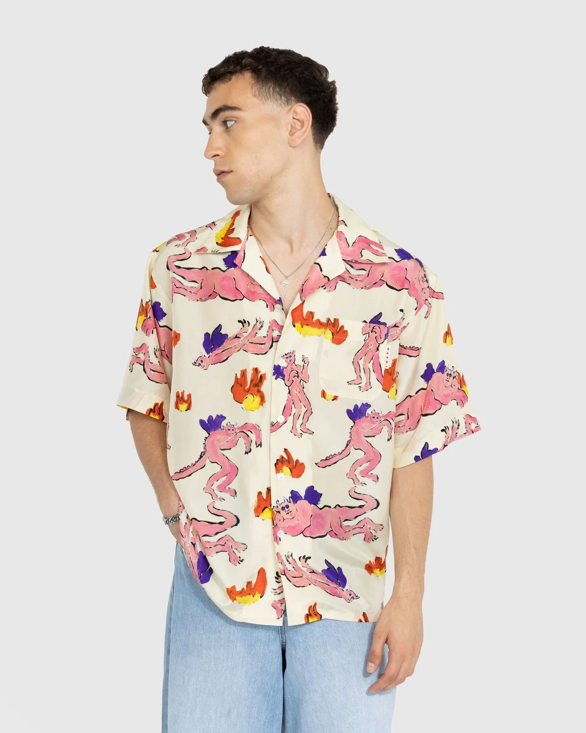 Marni – Printed Silk Button-Up Shirt Multi - Image 2