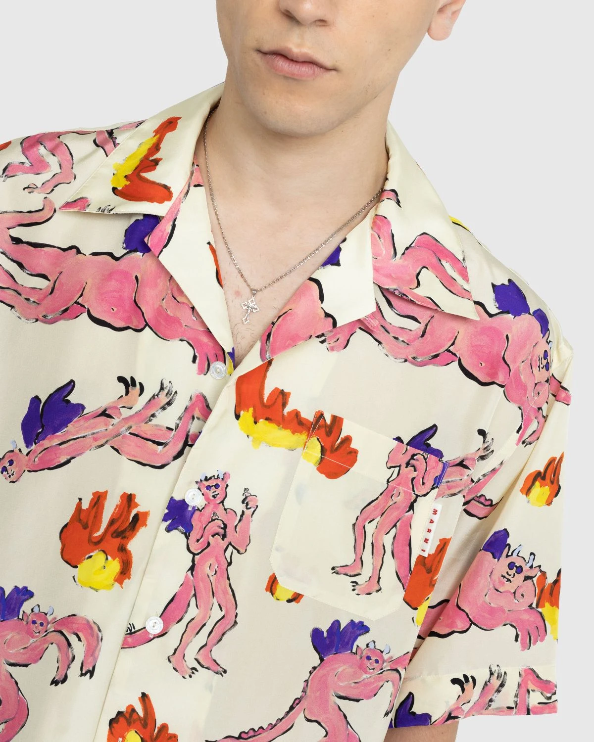 Marni – Printed Silk Button-Up Shirt Multi - Image 4