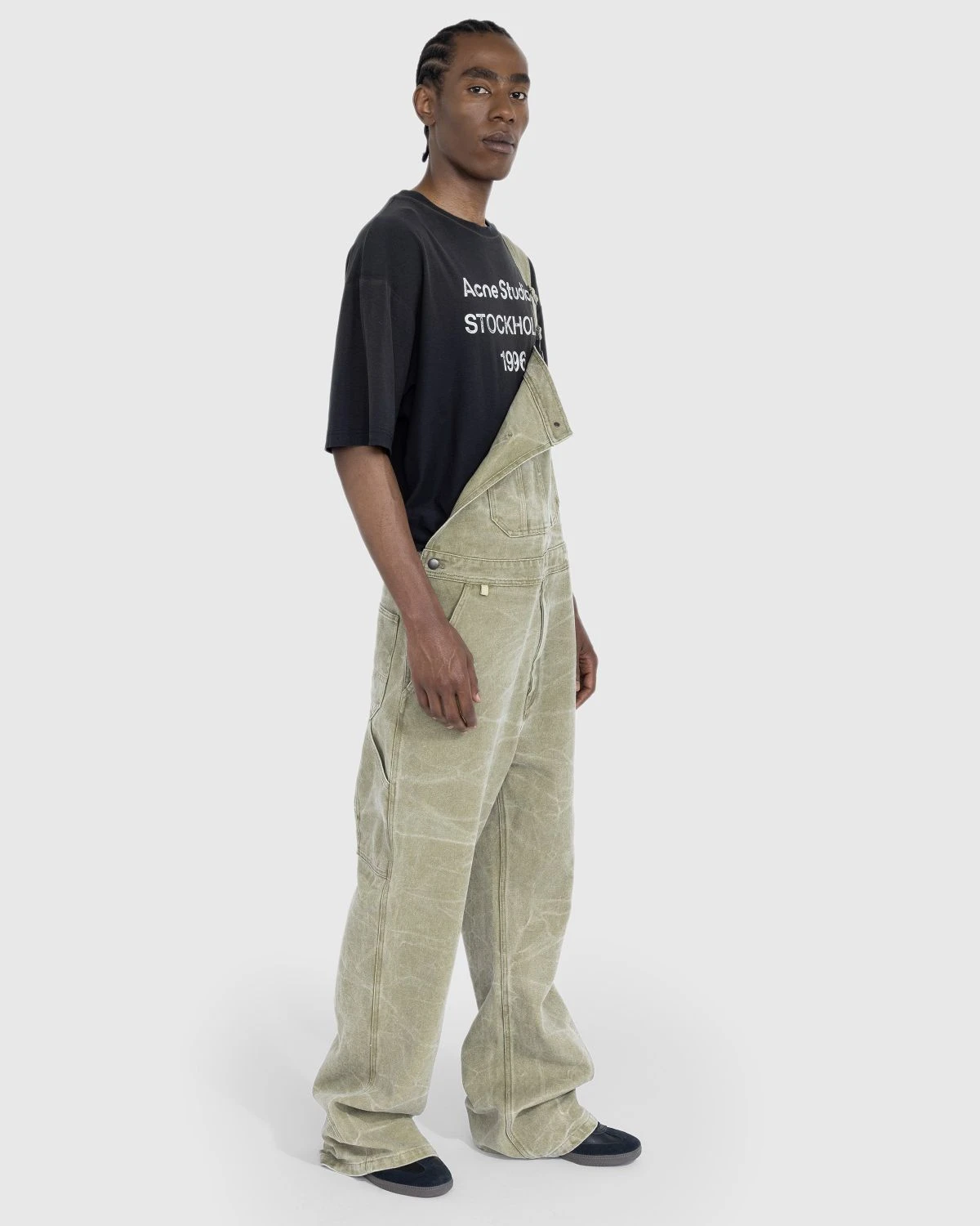 Acne Studios – Canvas Dungarees Khaki Beige - Image 4