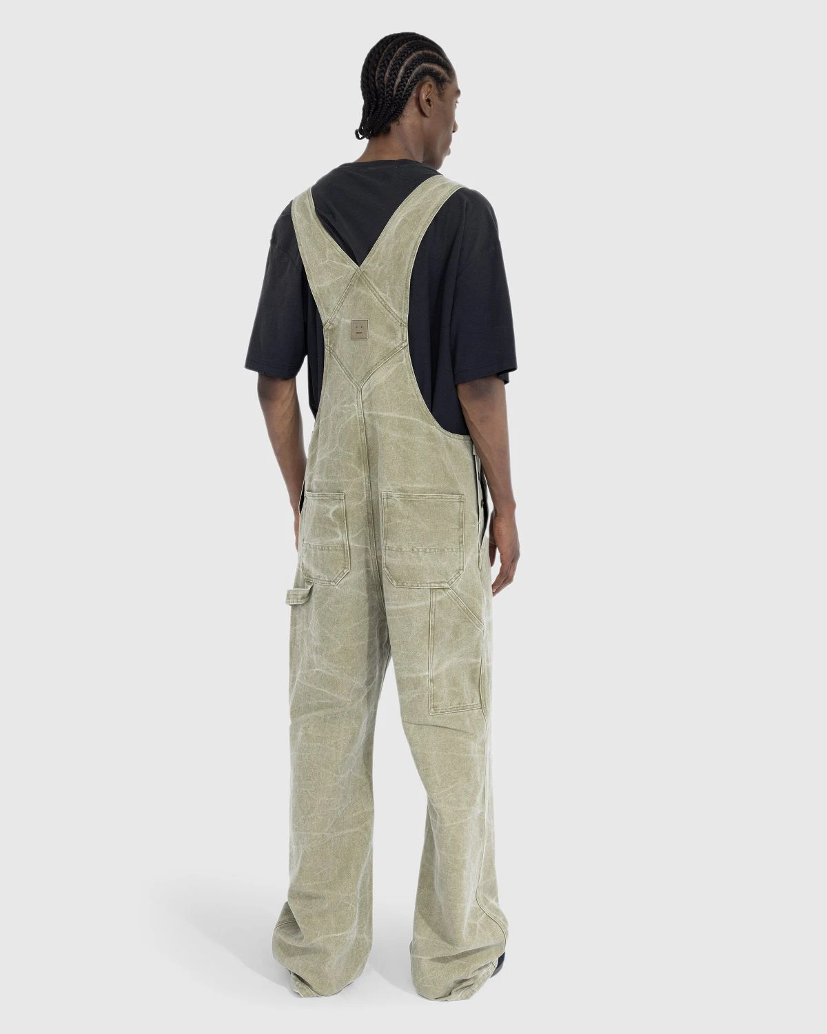 Acne Studios – Canvas Dungarees Khaki Beige - Image 3