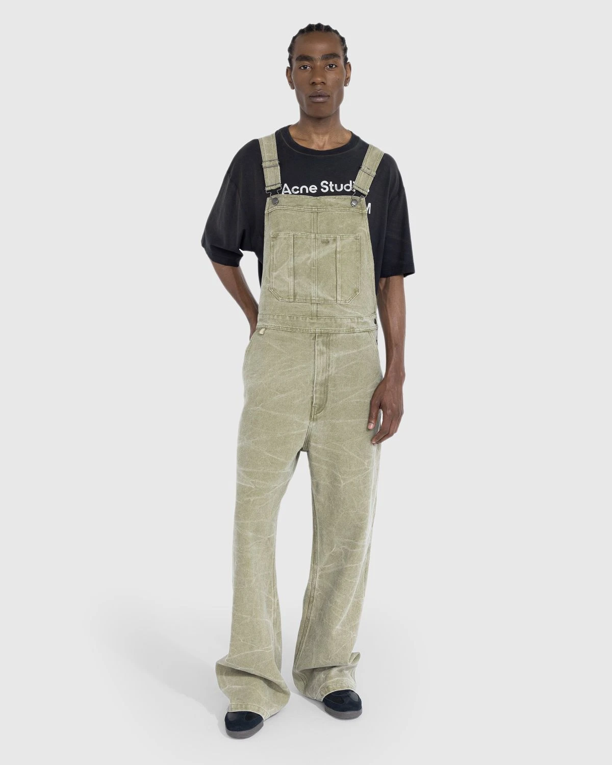 Acne Studios – Canvas Dungarees Khaki Beige - Image 2