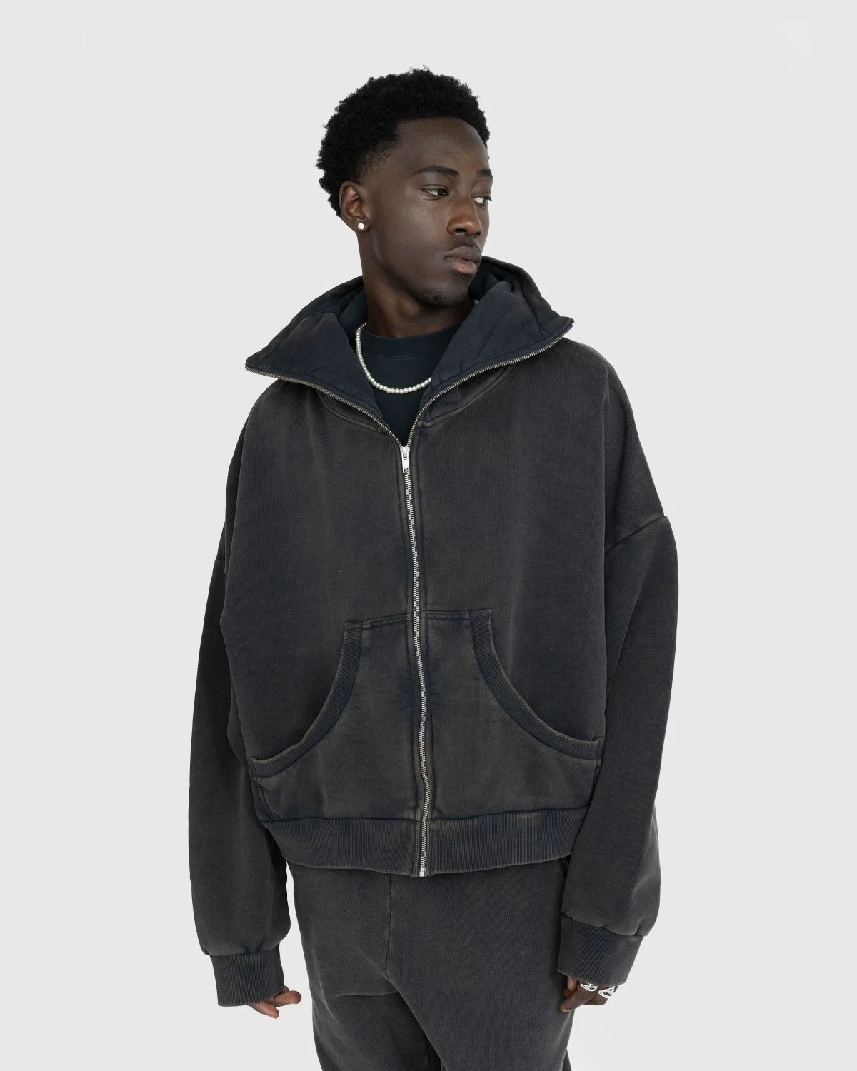 Entire Studios – Full Zip (Hoodie) Washed Black - Image 2