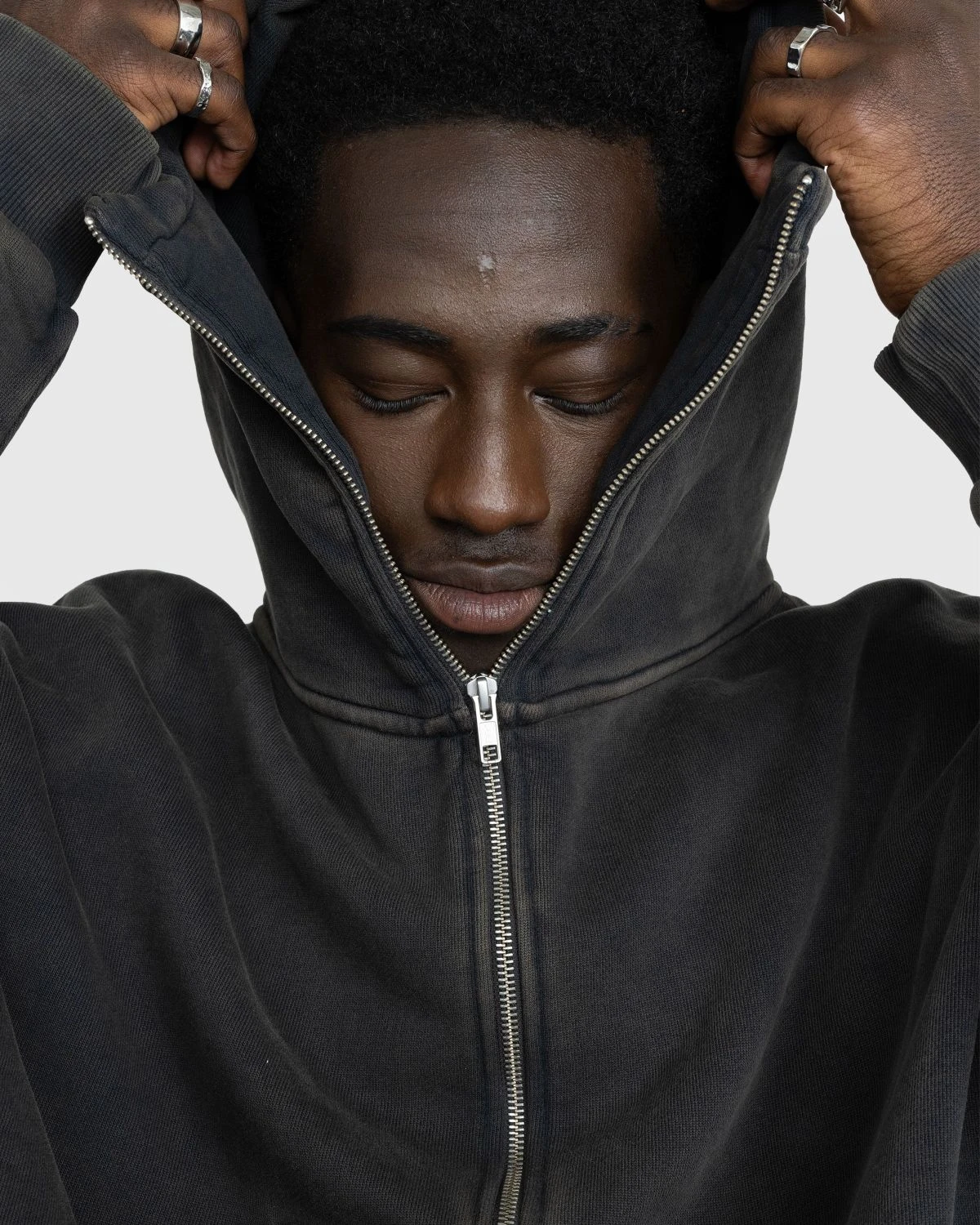 Entire Studios – Full Zip (Hoodie) Washed Black - Image 4