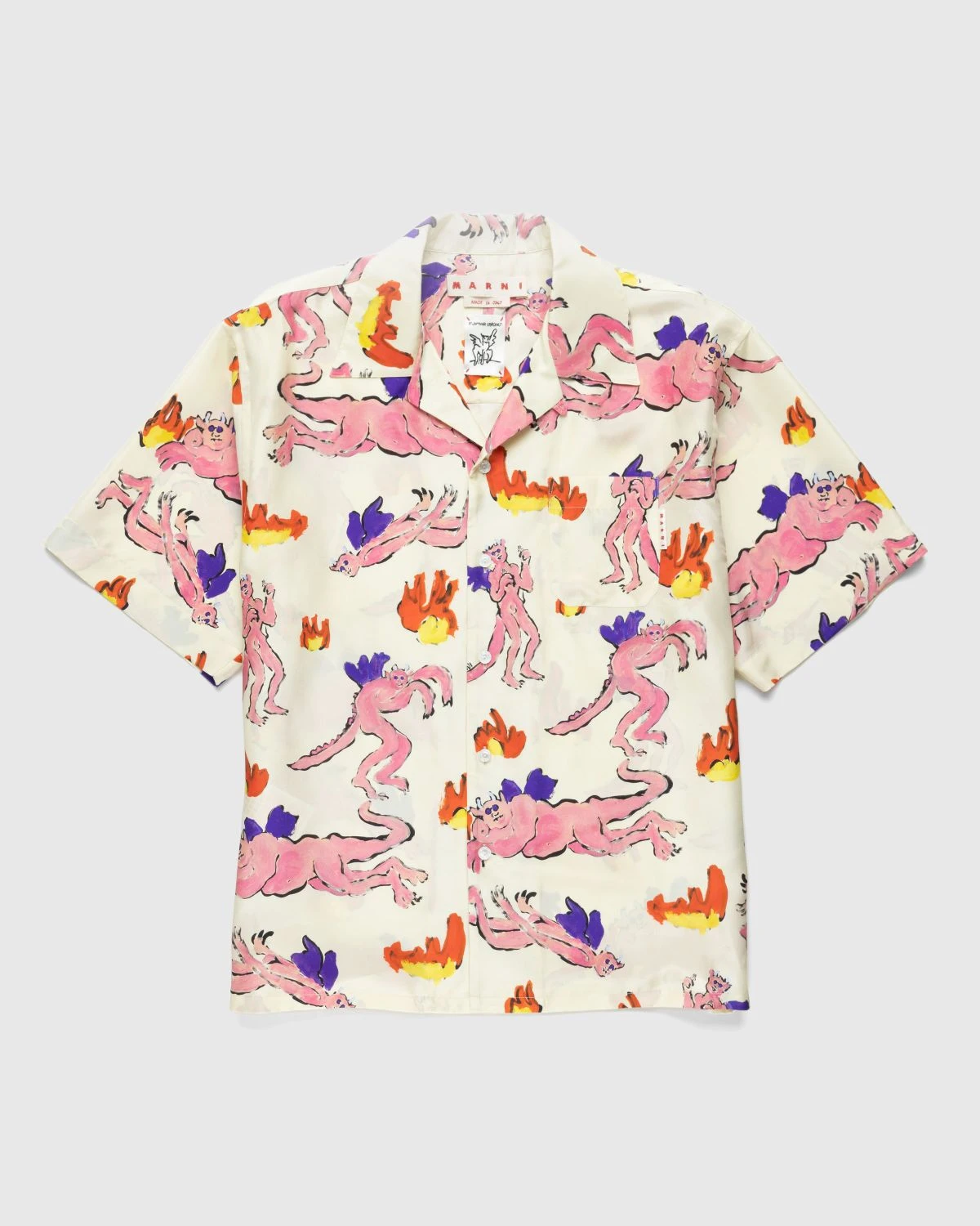 Marni – Printed Silk Button-Up Shirt Multi