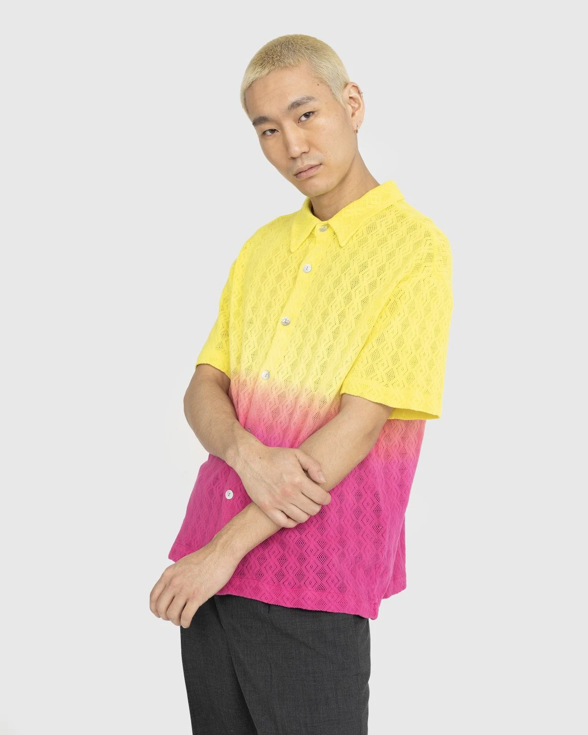 AGR – Gentle Happiness Lace Shirt Yellow/Pink - Image 5
