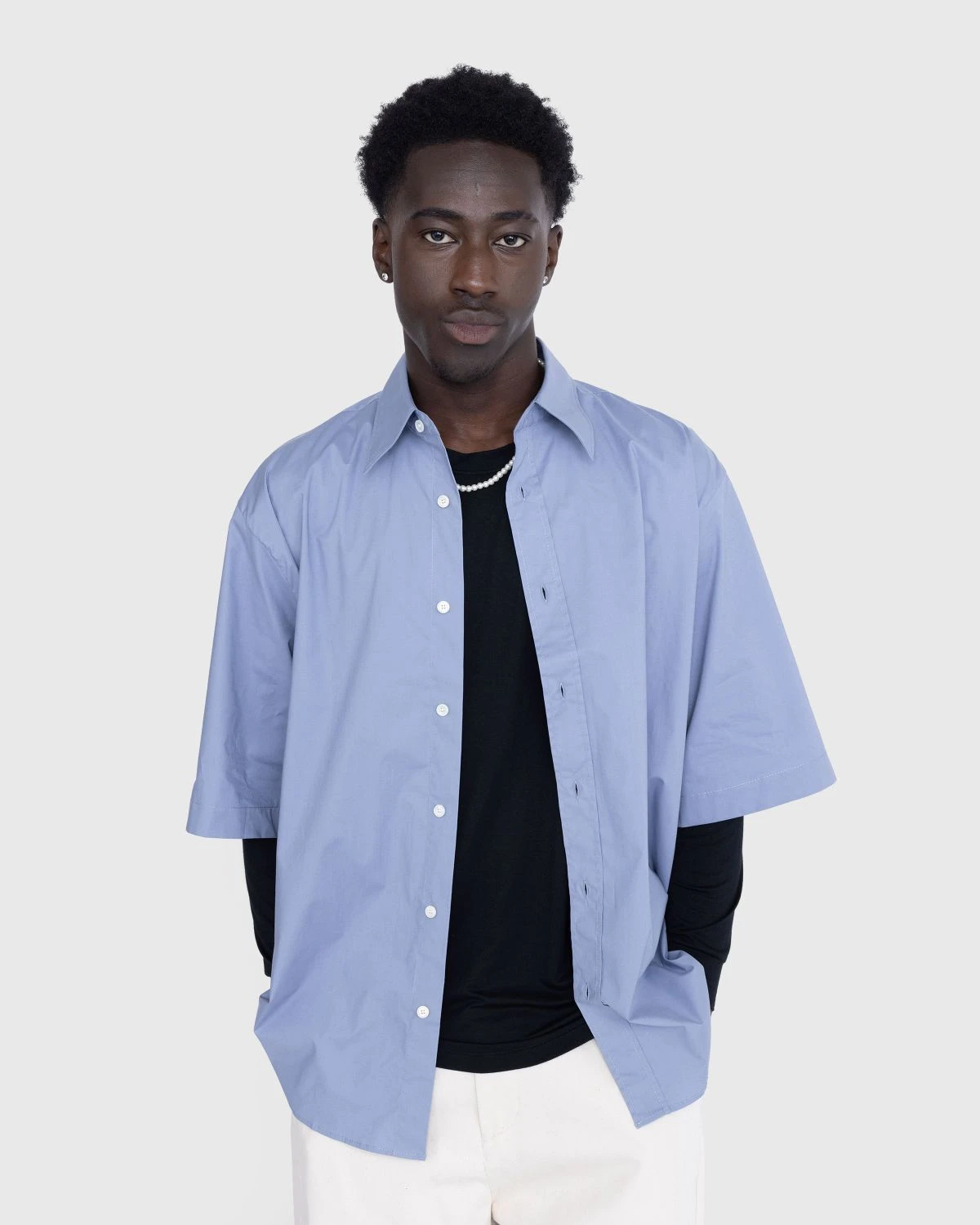 Acne Studios – Short-Sleeve Button-Up Dusty Blue - Image 2