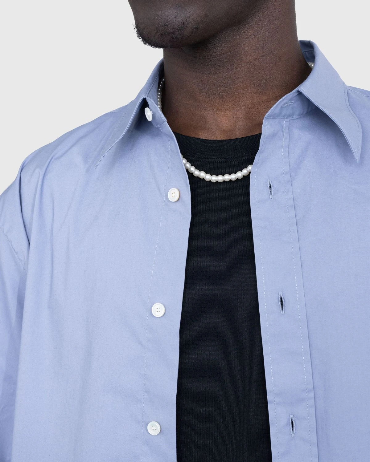 Acne Studios – Short-Sleeve Button-Up Dusty Blue - Image 4