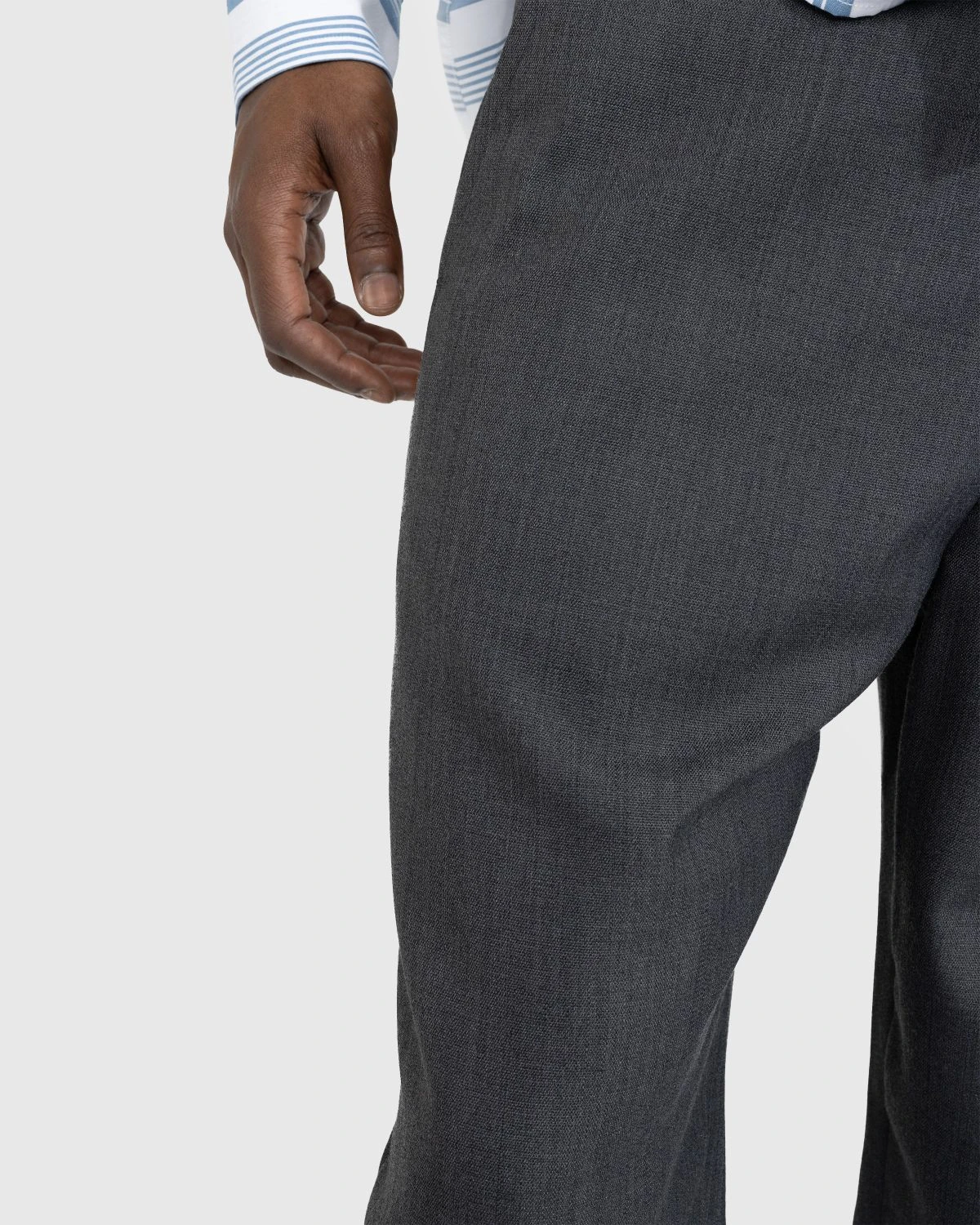 Acne Studios – Wool Blend Tailored Trousers Dark Grey Melange - Image 4