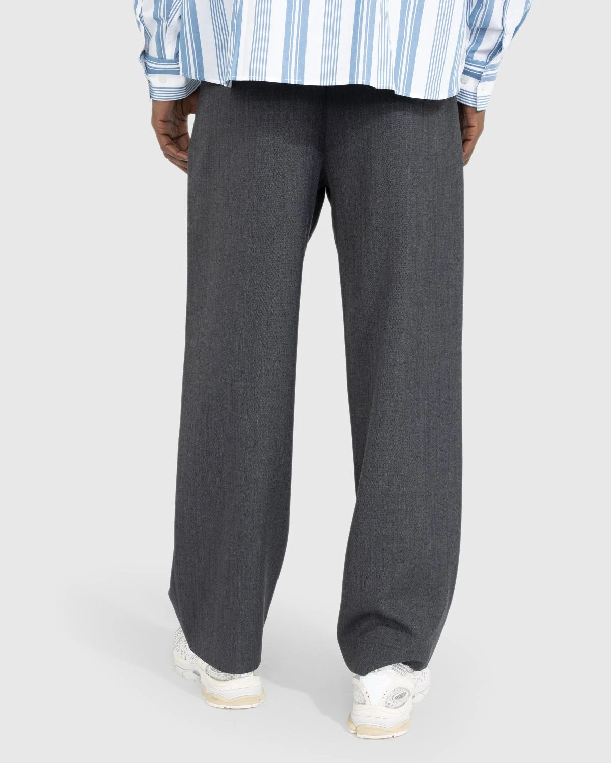 Acne Studios – Wool Blend Tailored Trousers Dark Grey Melange - Image 3