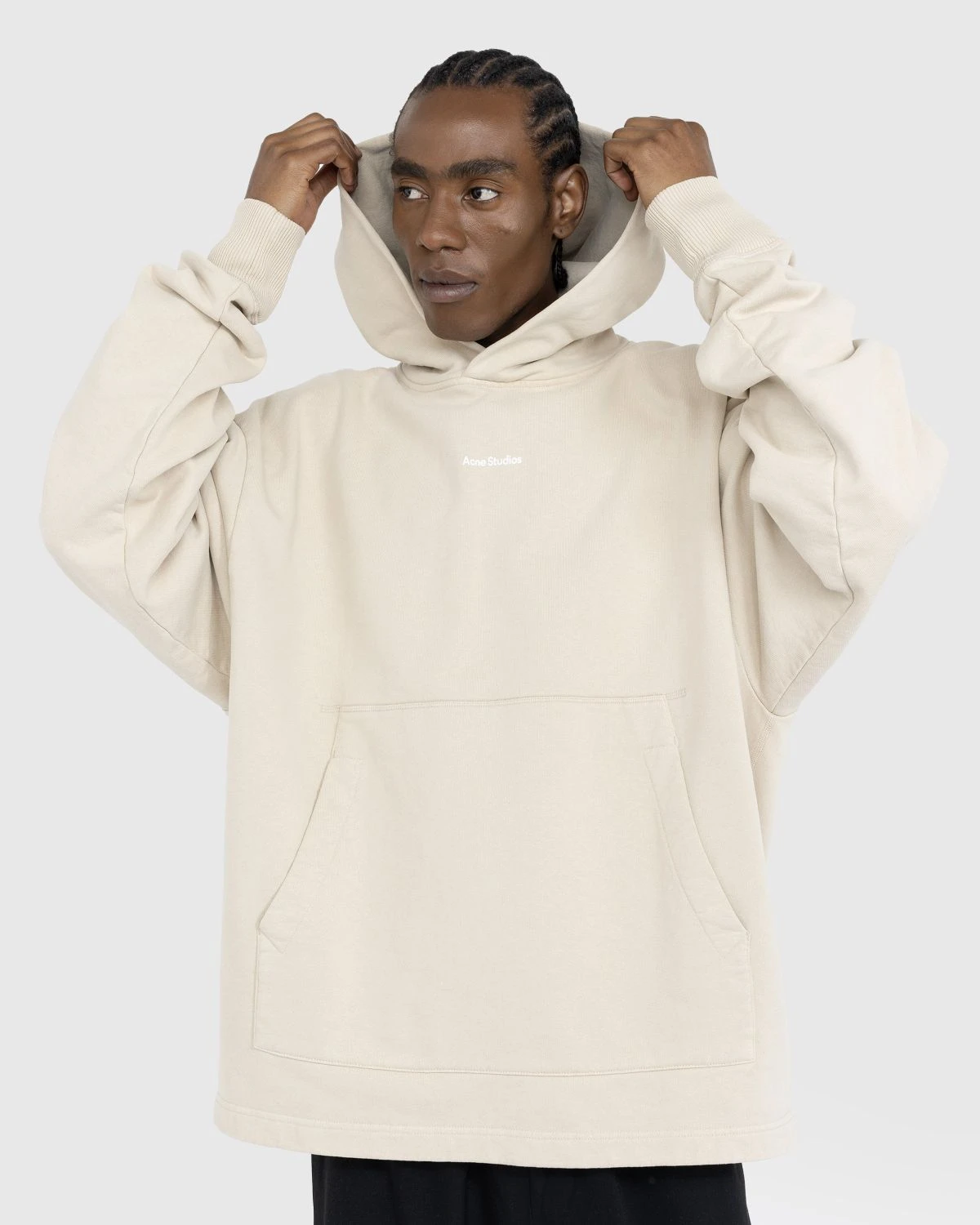 Acne Studios – Organic Cotton Logo Hoodie Champagne Beige - Image 2