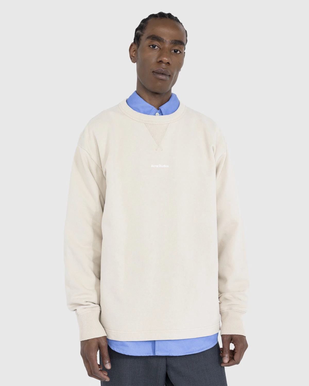Acne Studios – Stamp Logo Sweater Champagne Beige - Image 2