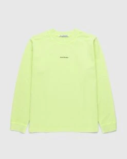 Acne Studios – Organic Cotton Logo Longsleeve T-Shirt Fluo Green
