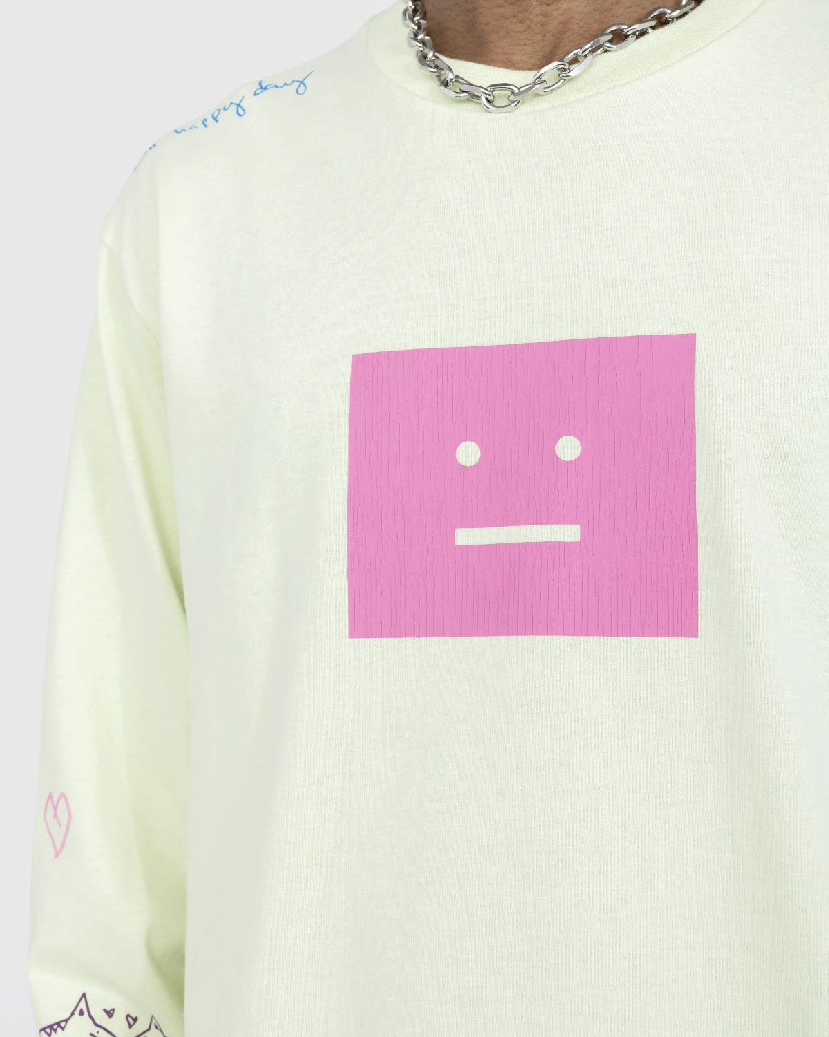 Acne Studios – Scribbles Longsleeve T-Shirt Green - Image 4