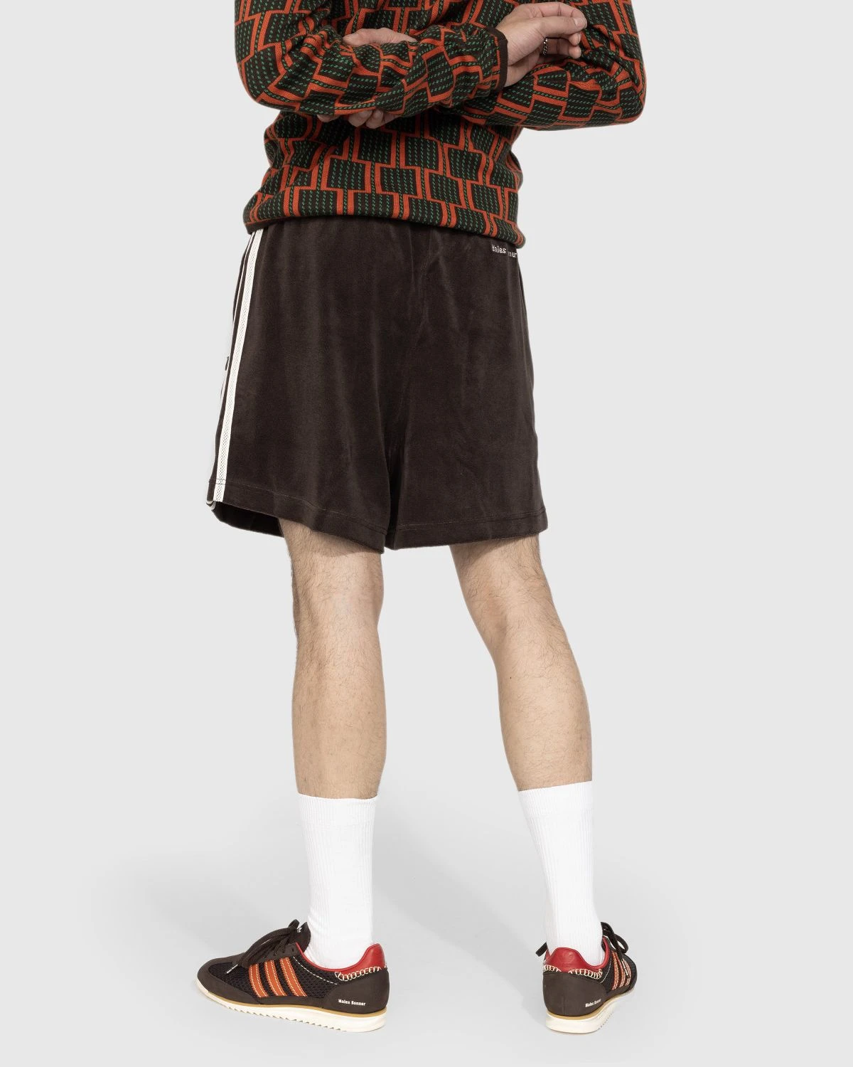 Adidas X Wales Bonner – Cotton Blend Shorts Dark Brown - Image 3