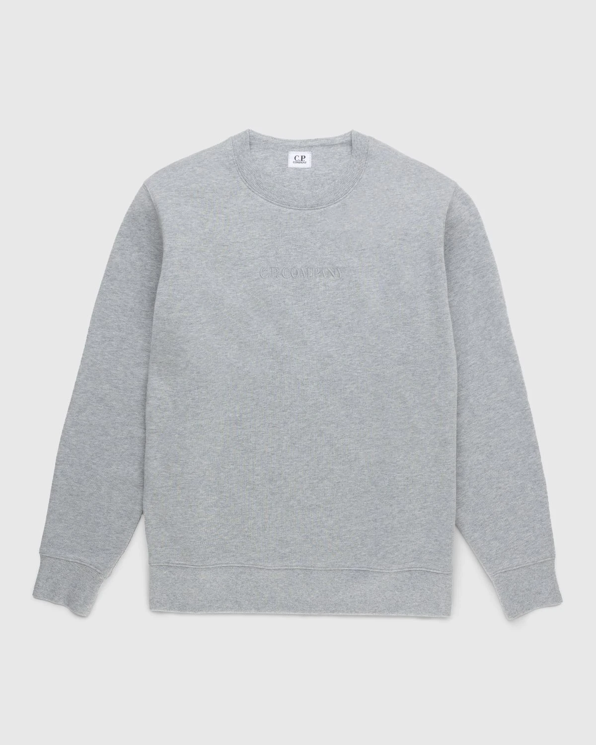C.P. Company β Diagonal Raised Fleece Logo Sweatshirt Grey