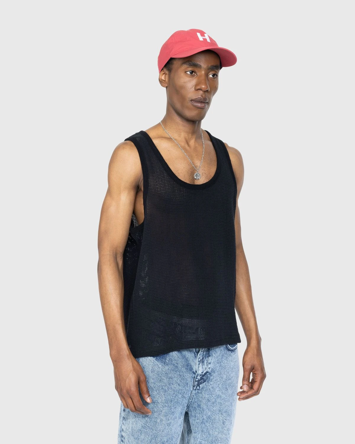 Highsnobiety – Cotton Mesh Knit Tank Top Black - Image 3