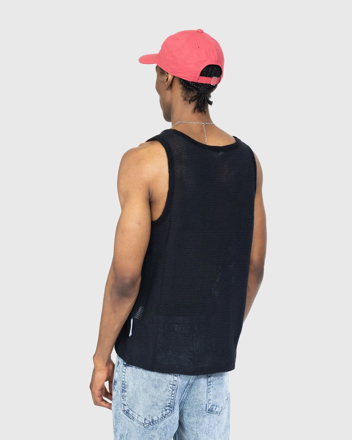 Highsnobiety – Cotton Mesh Knit Tank Top Black - Image 4