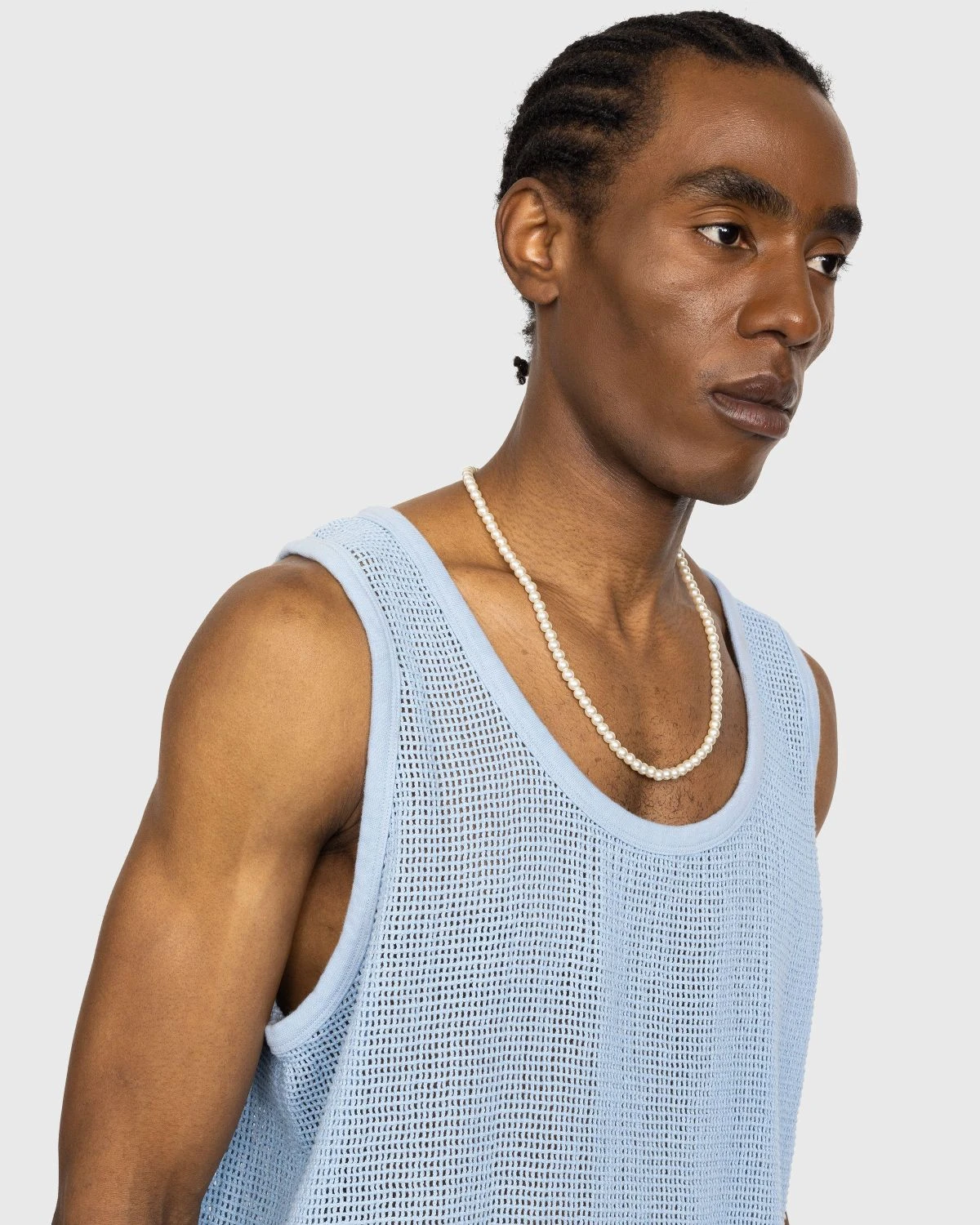 Highsnobiety – Cotton Mesh Knit Tank Top Blue - Image 5