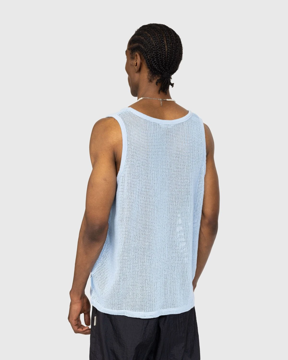 Highsnobiety – Cotton Mesh Knit Tank Top Blue - Image 4