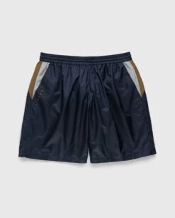 Highsnobiety – Mix Panel Nylon Shorts Navy/Brown