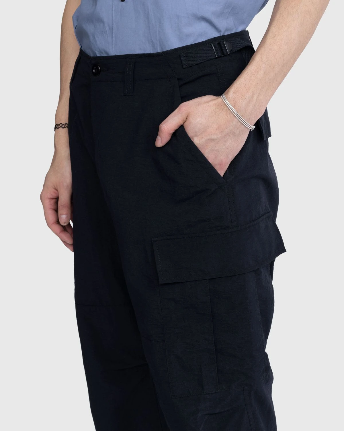 Highsnobiety – Nylon Cargo Pants Black - Image 5
