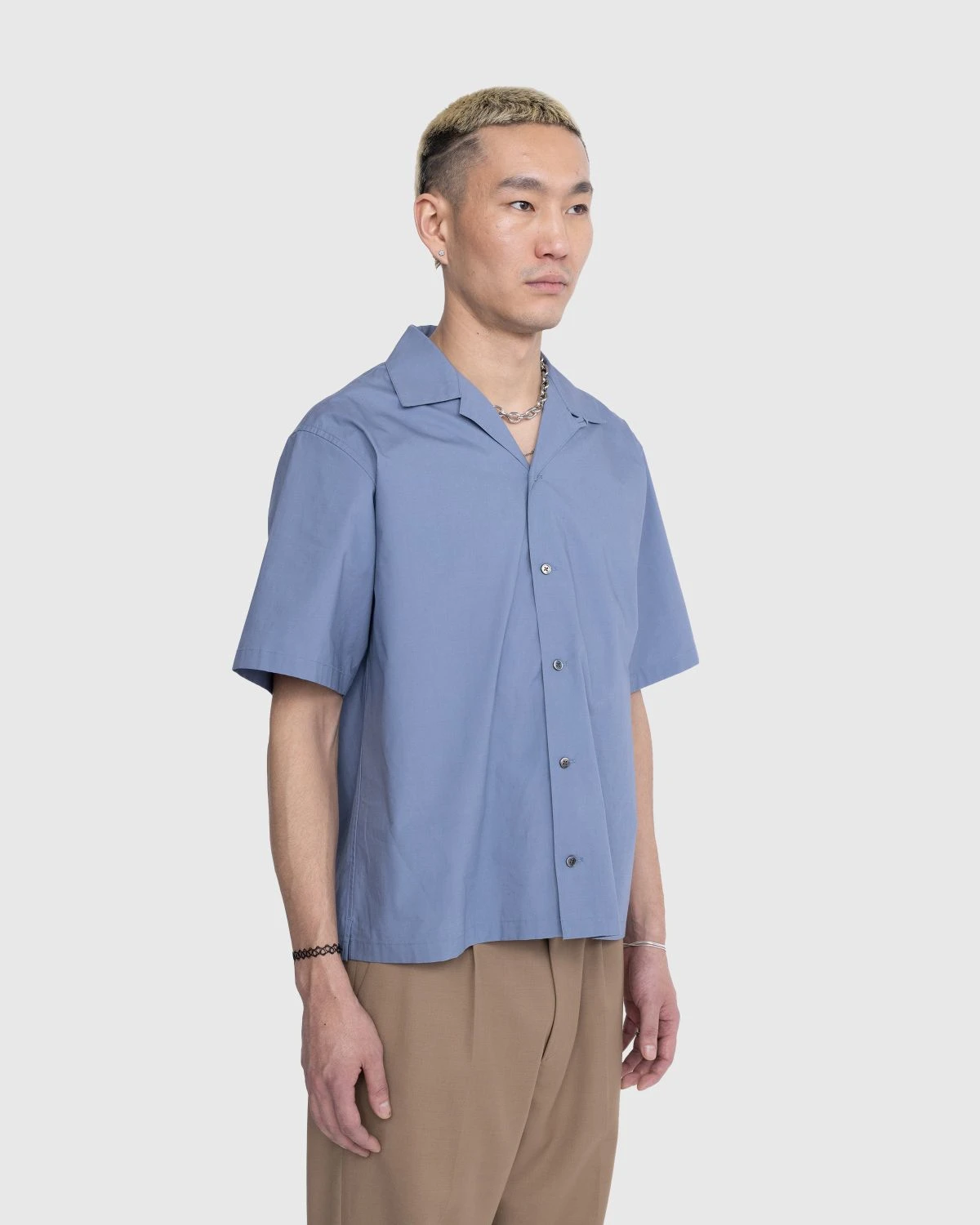 Highsnobiety – Poplin Short-Sleeve Shirt Blue - Image 4