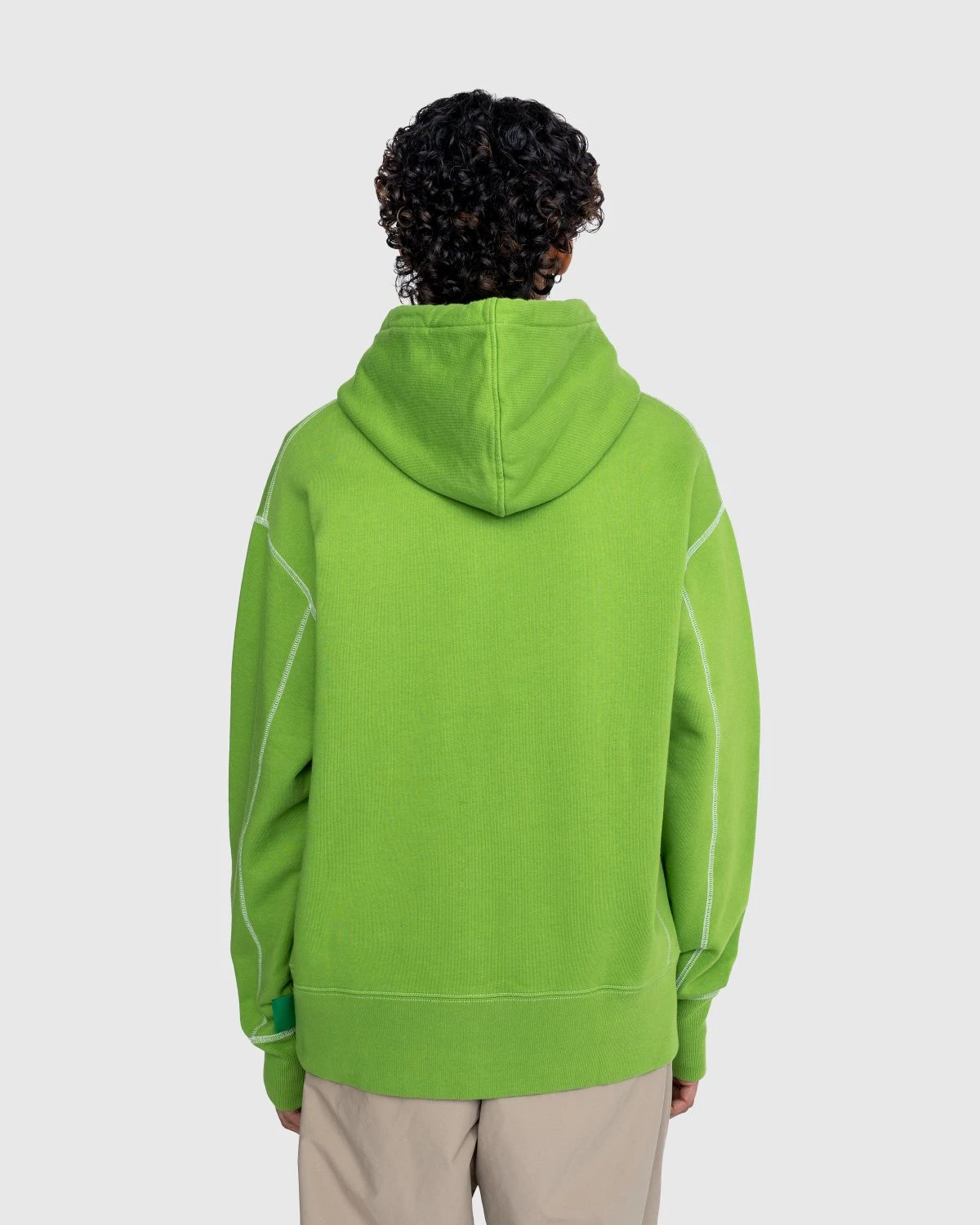 Highsnobiety – Contrast Stitch Zip Fleece Hoodie Green - Image 3