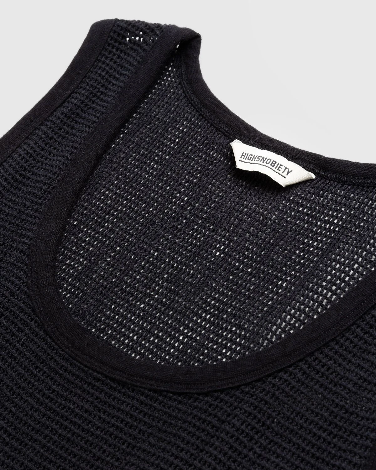 Highsnobiety – Cotton Mesh Knit Tank Top Black - Image 6