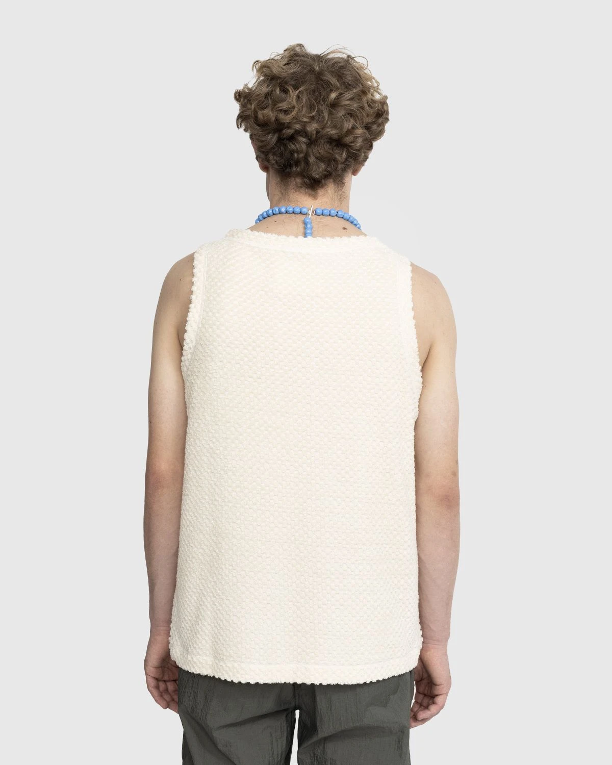 Jil Sander – Cotton Blend Terry Tank Top Beige - Image 3
