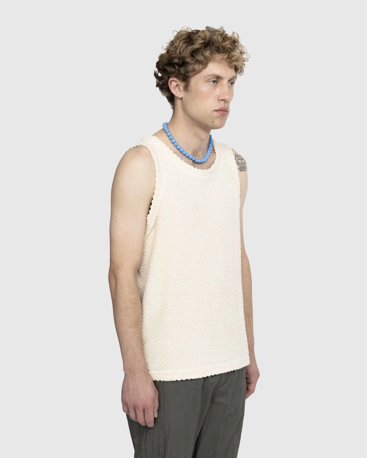 Jil Sander – Cotton Blend Terry Tank Top Beige - Image 4