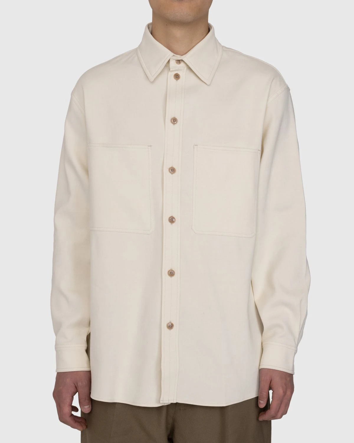 Lemaire – Wool Blend Shirt Beige - Image 2