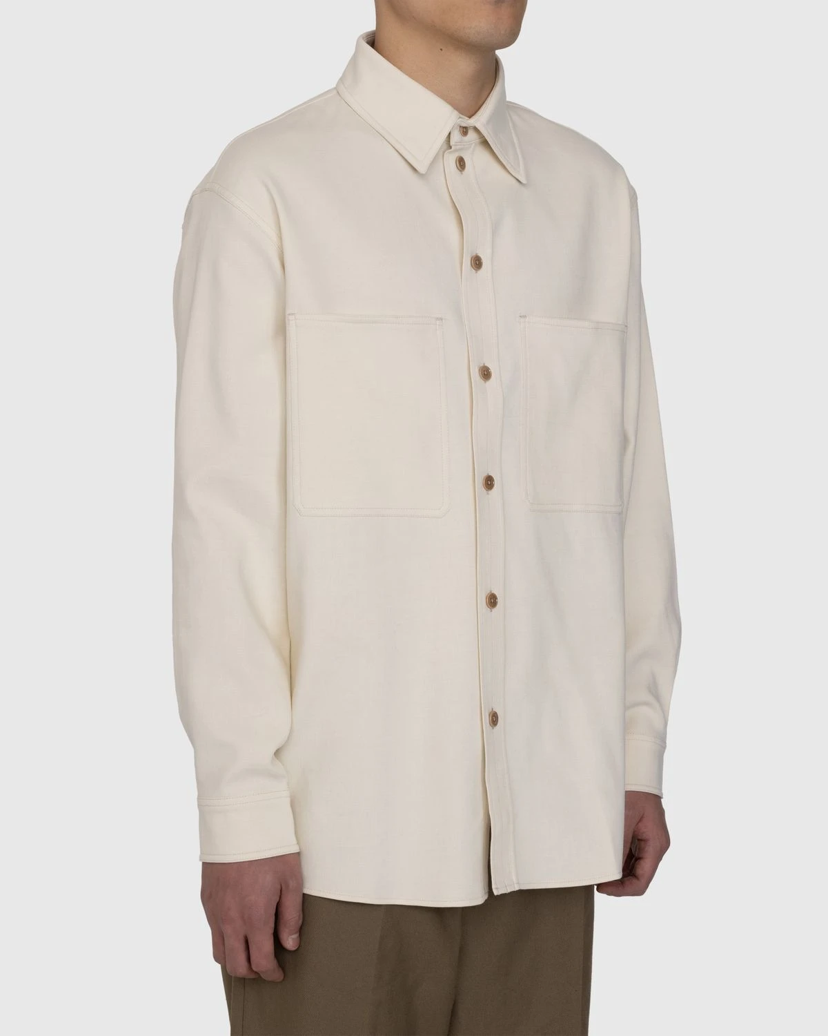 Lemaire – Wool Blend Shirt Beige - Image 3