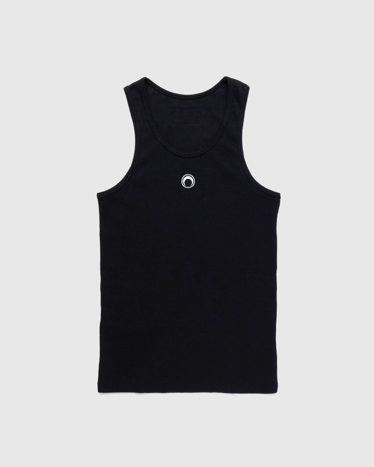 Marine Serre β Organic Cotton Fitted Tank Top Black
