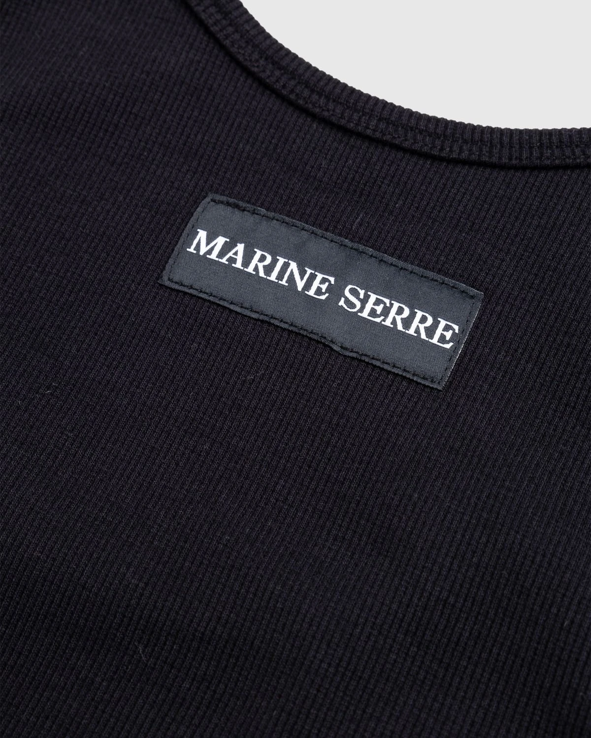 Marine Serre β Organic Cotton Fitted Tank Top Black - Image 5