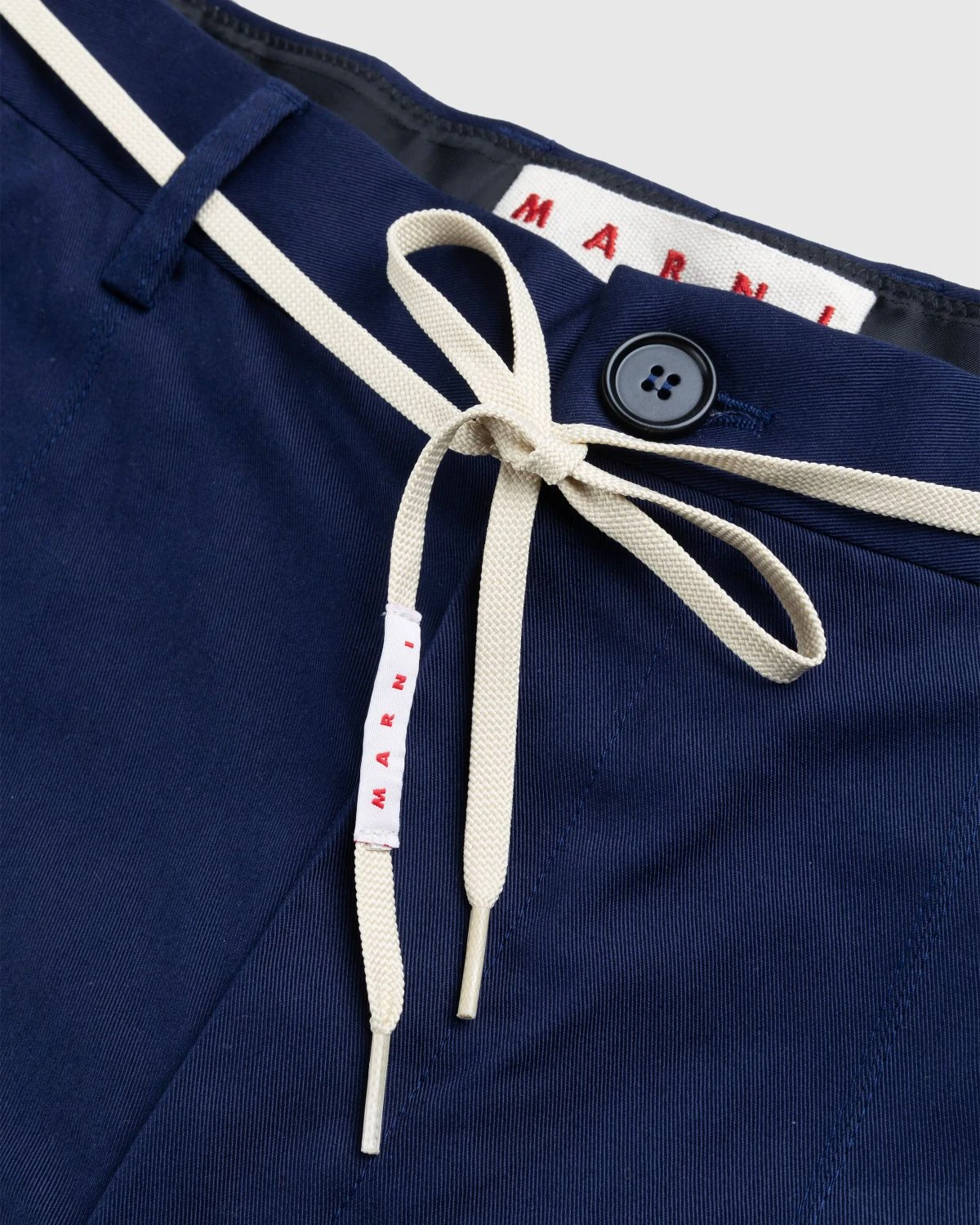 Marni – Drawstring Chino Shorts Ink Blue - Image 4
