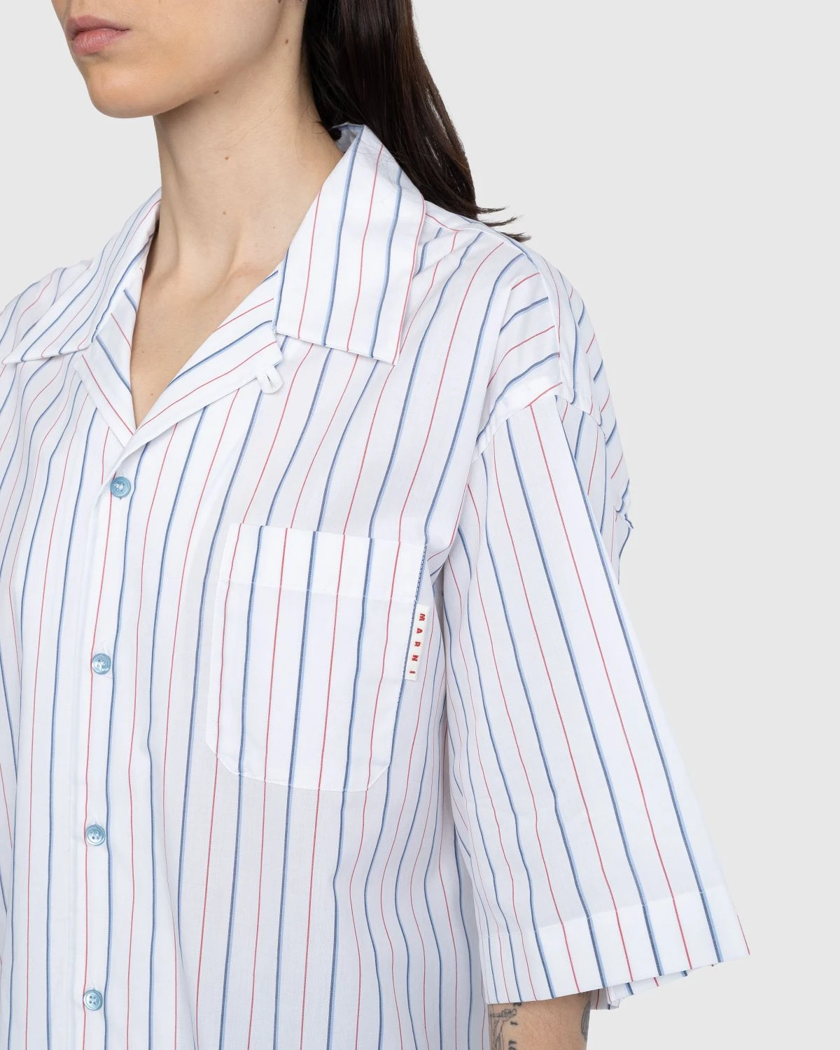 Marni – Striped Button-Up Shirt White - Image 6