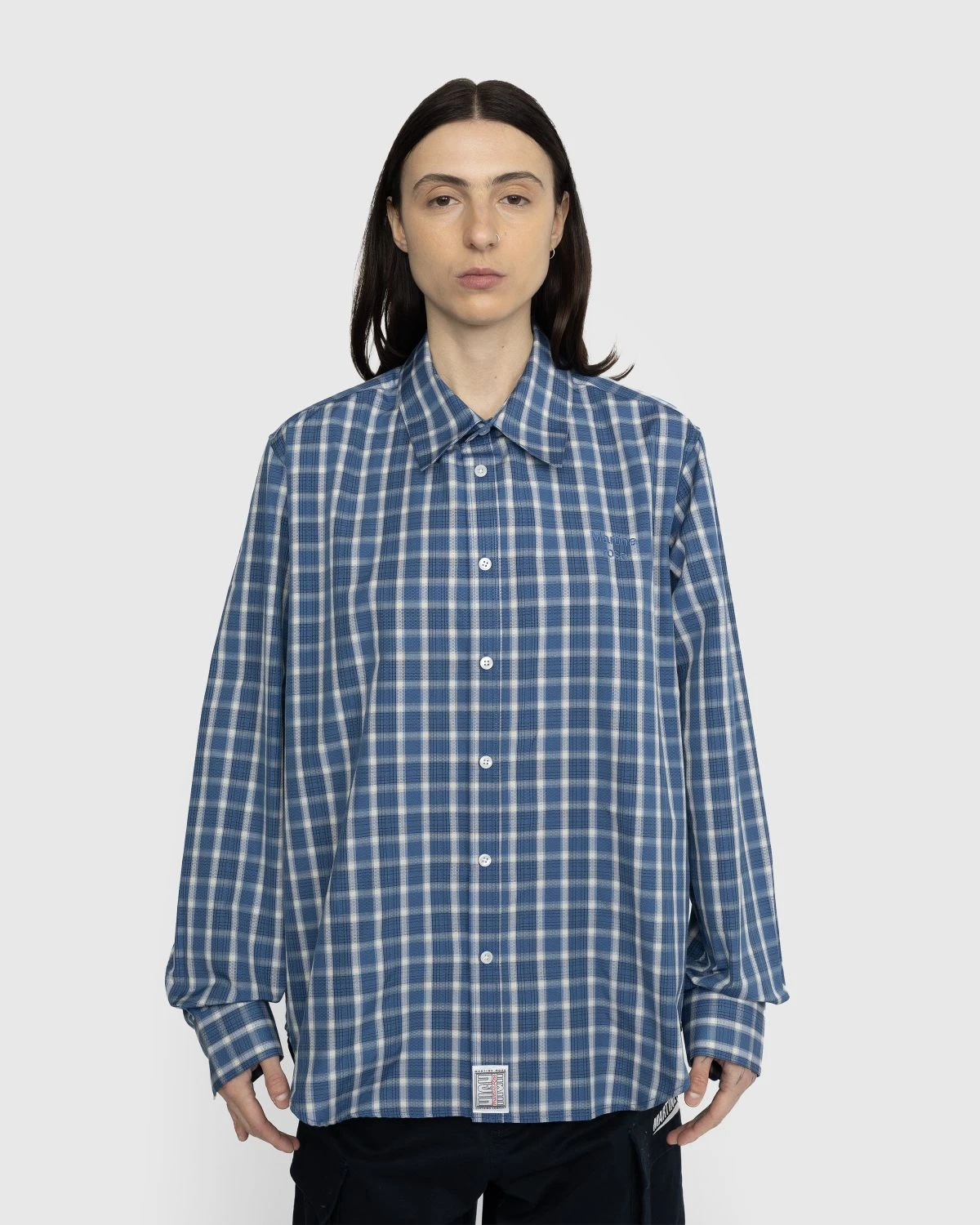 Martine Rose – Classic Check Button-Down Shirt Blue - Image 2