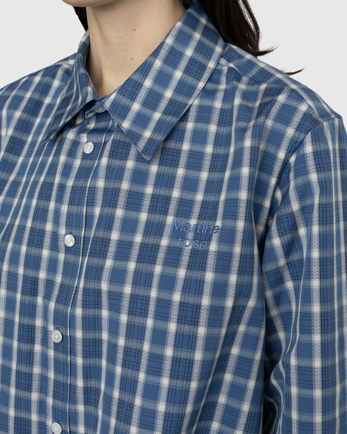 Martine Rose – Classic Check Button-Down Shirt Blue - Image 6