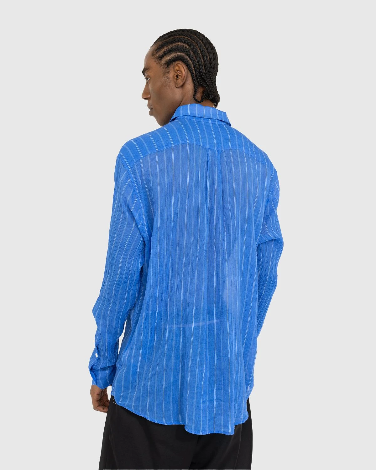 Our Legacy – Initial Shirt Blue Rayon Plait Stripe - Image 3