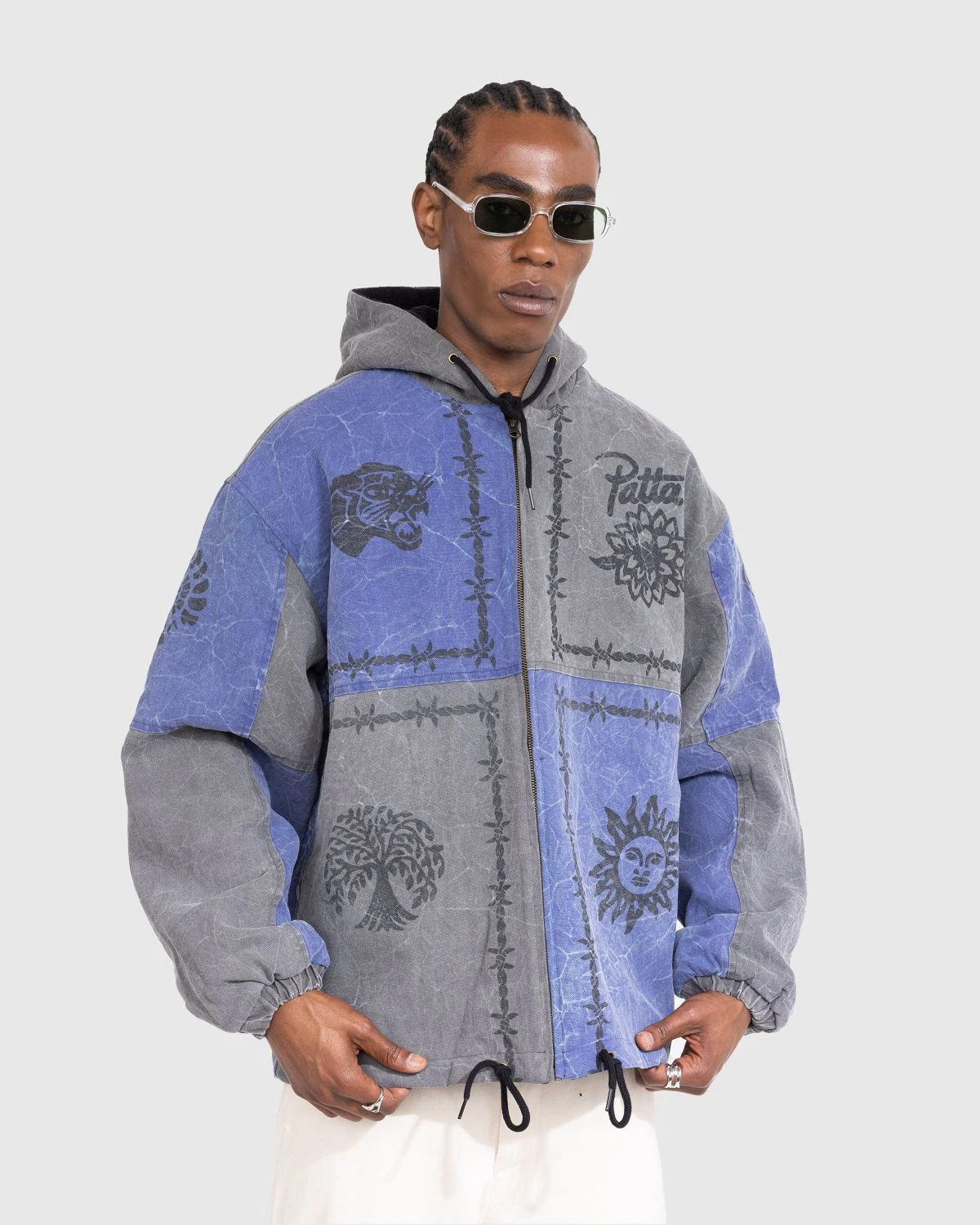 Patta – Symbols Zip Hooded Jacket Odyssey Grey - Image 2
