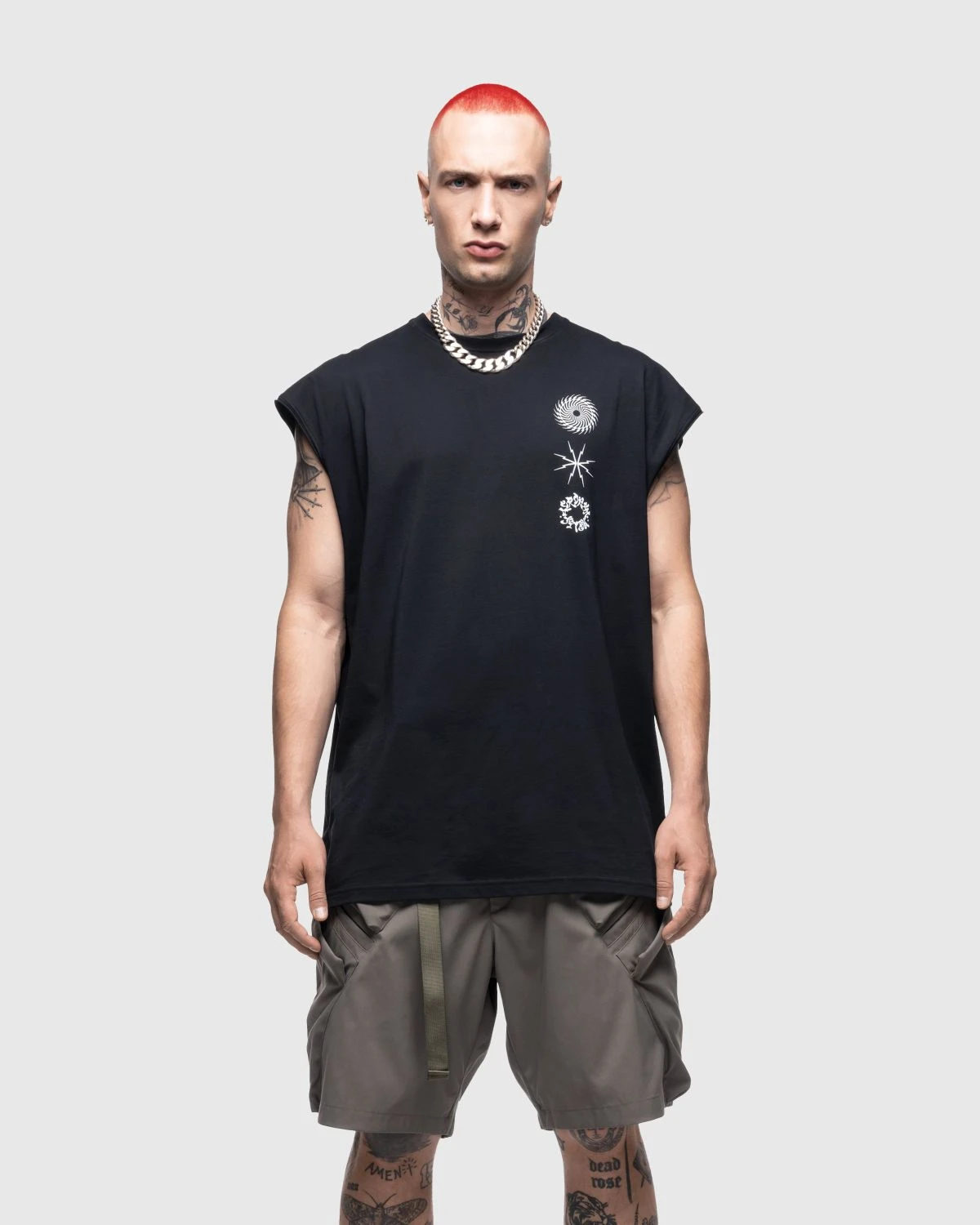 ACRONYM – S25-PR-C Pima Cotton Sleeveless T-Shirt Black - Image 2