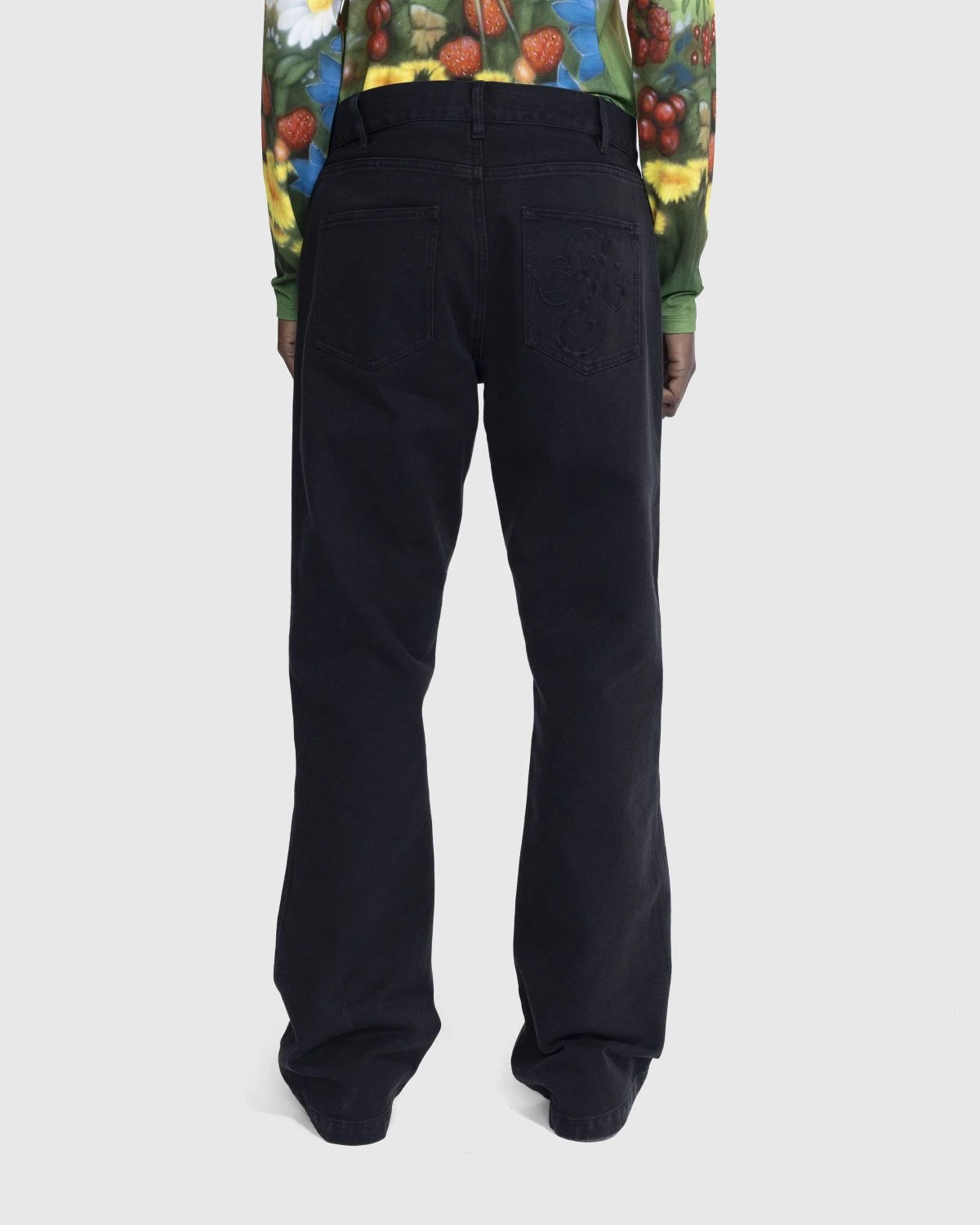 Stockholm Surfboard Club – Flared Cotton Twill Trousers Black - Image 3