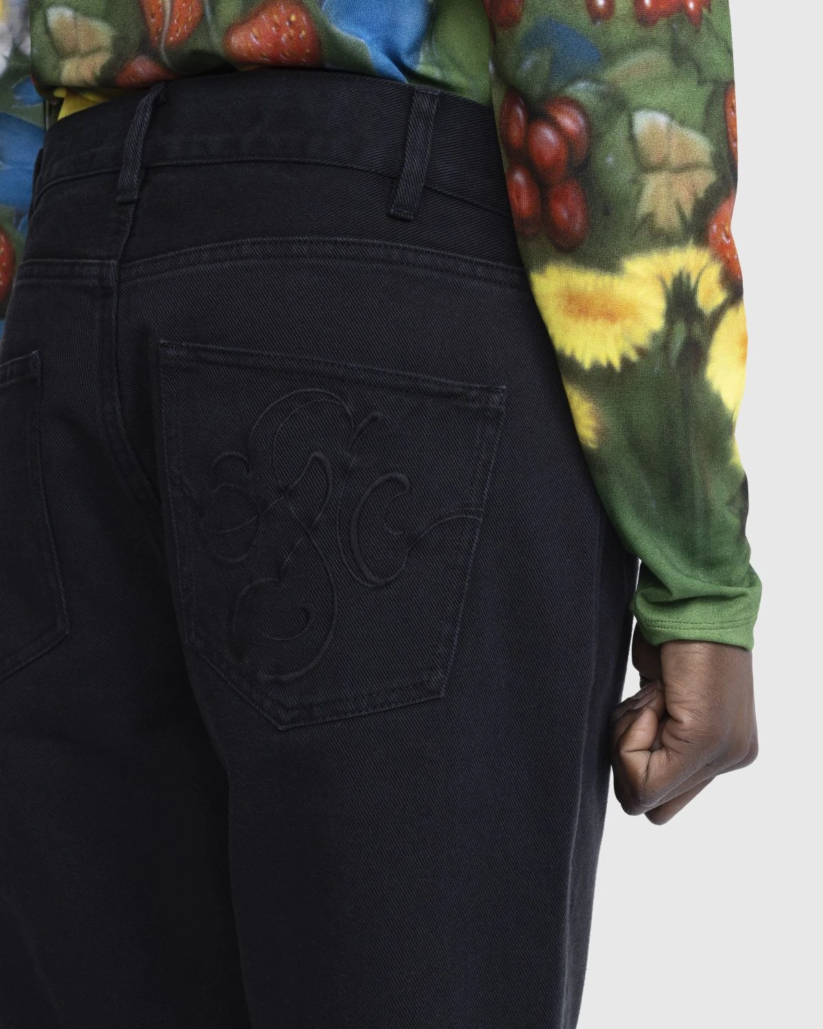 Stockholm Surfboard Club – Flared Cotton Twill Trousers Black - Image 5