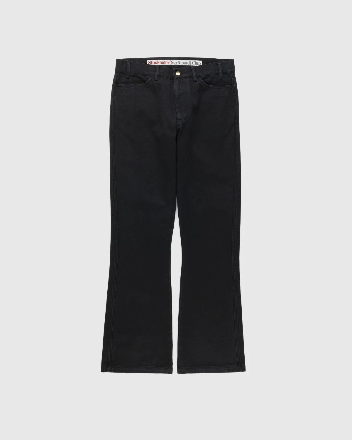Stockholm Surfboard Club – Flared Cotton Twill Trousers Black